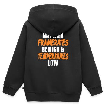 Que vos fréquences d’images soient élevées et que vos températures soient basses - Sweat Premium à capuche zippé enfant bio - noir - Dos - AI Model Kid Male (0cm)
