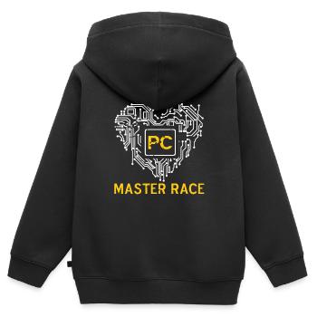 PC Master Race Retro Awesome PC Lover Designs - Sweat Premium à capuche zippé enfant bio - noir - Dos - AI Model Kid Male (0cm)