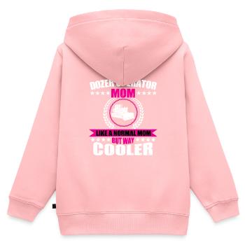 Bulldozer Mama - Kinder Premium Organic Zip Hoodie - Rosa - Hinten - AI Model Kid Female (0cm)