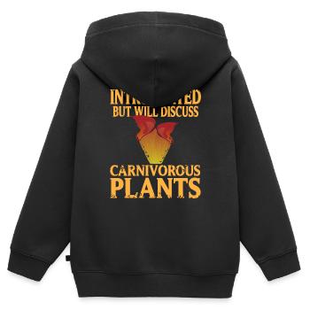 Introverti mais discutera des plantes carnivores - Sweat Premium à capuche zippé enfant bio - noir - Dos - AI Model Kid Male (0cm)