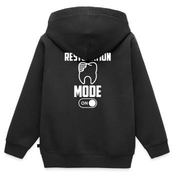Technicien de laboratoire dentaire Technicien dentaire - Sweat Premium à capuche zippé enfant bio - noir - Dos - AI Model Kid Male (0cm)