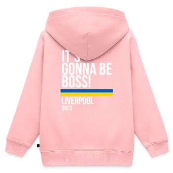 Liverpool - Kinder Premium Organic Zip Hoodie - Rosa - Hinten - AI Model Kid Female (0cm)