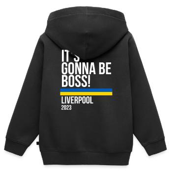 Liverpool - Sweat Premium à capuche zippé enfant bio - noir - Dos - AI Model Kid Male (0cm)