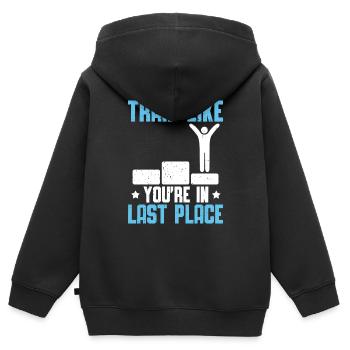 Schwimmen Train Like You're In Last Place - Kinder Premium Organic Zip Hoodie - Schwarz - Hinten - AI Model Kid Male (0cm)