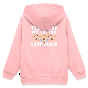 Schwimmen Train Like You're In Last Place - Kinder Premium Organic Zip Hoodie - Rosa - Hinten - AI Model Kid Female (0cm)