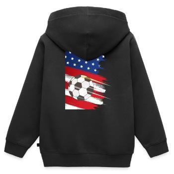 Amerikanische Fußballmannschaft, Fußball - Kinder Premium Organic Zip Hoodie - Schwarz - Hinten - AI Model Kid Male (0cm)