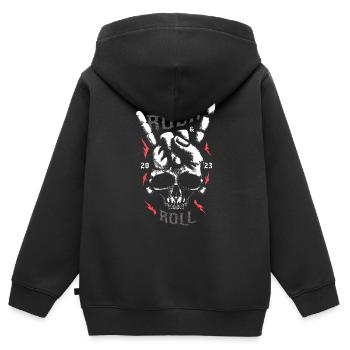 Rock 'n' Roll 2023 - Sweat Premium à capuche zippé enfant bio - noir - Dos - AI Model Kid Male (0cm)