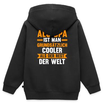 Großvater Großpapa Opi Opa - Kinder Premium Organic Zip Hoodie - Schwarz - Hinten - AI Model Kid Male (0cm)