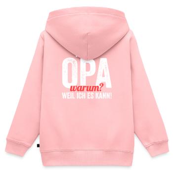 Großvater Großpapa Opi Opa - Kinder Premium Organic Zip Hoodie - Rosa - Hinten - AI Model Kid Female (0cm)