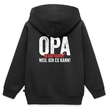 Großvater Großpapa Opi Opa - Kinder Premium Organic Zip Hoodie - Schwarz - Hinten - AI Model Kid Male (0cm)