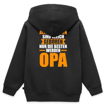 Großvater Großpapa Opi Opa - Kinder Premium Organic Zip Hoodie - Schwarz - Hinten - AI Model Kid Male (0cm)