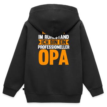 Großvater Großpapa Opi Opa - Kinder Premium Organic Zip Hoodie - Schwarz - Hinten - AI Model Kid Male (0cm)