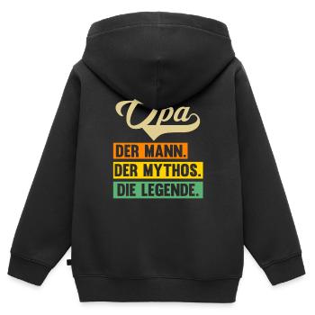 Großvater Großpapa Opi Opa - Kinder Premium Organic Zip Hoodie - Schwarz - Hinten - AI Model Kid Male (0cm)