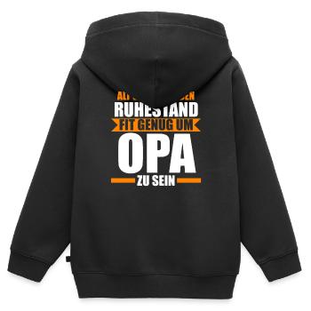 Großvater Großpapa Opi Opa - Kinder Premium Organic Zip Hoodie - Schwarz - Hinten - AI Model Kid Male (0cm)