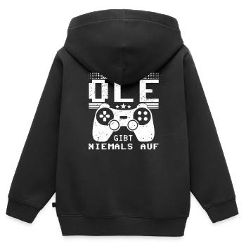 Ole Gaming Konsole PC Gamer Geschenk - Kinder Premium Organic Zip Hoodie - Schwarz - Hinten - AI Model Kid Male (0cm)