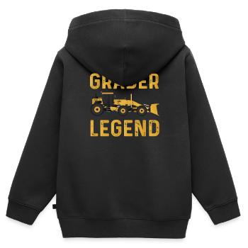 Grader Legende - Kinder Premium Organic Zip Hoodie - Schwarz - Hinten - AI Model Kid Male (0cm)