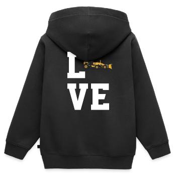Liebe Grader - Kinder Premium Organic Zip Hoodie - Schwarz - Hinten - AI Model Kid Male (0cm)