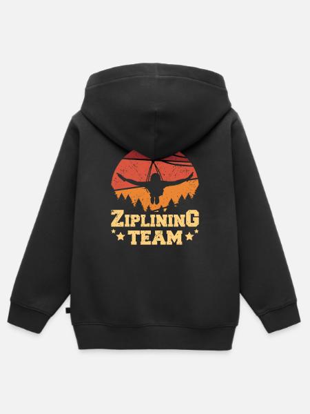 Ziplining team - Kinder Premium Organic Zip Hoodie - Schwarz