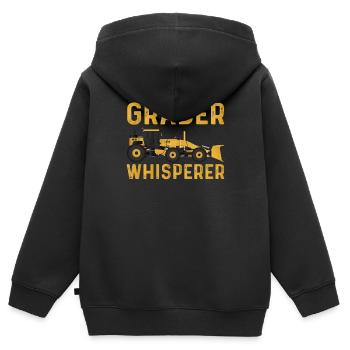 Grader-flüsterer - Kinder Premium Organic Zip Hoodie - Schwarz - Hinten - AI Model Kid Male (0cm)