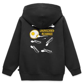 LANDMASCHINEN-MECHANIKER - Kinder Premium Organic Zip Hoodie - Schwarz - Hinten - AI Model Kid Male (0cm)