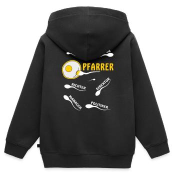 PFARRER - Kinder Premium Organic Zip Hoodie - Schwarz - Hinten - AI Model Kid Male (0cm)