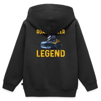 Walze Legende Strassenbauer - Kinder Premium Organic Zip Hoodie - Schwarz - Hinten - AI Model Kid Male (0cm)