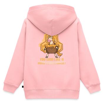 Honeycakehorse - Denglish Sayings Denglisch - Kids Premium Organic Zip-up Hoodie - rose - Back - AI Model Kid Female (0cm)
