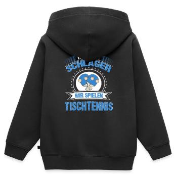 Tischtennis Hol den Tischtennisschläger - Kinder Premium Organic Zip Hoodie - Schwarz - Hinten - AI Model Kid Male (0cm)