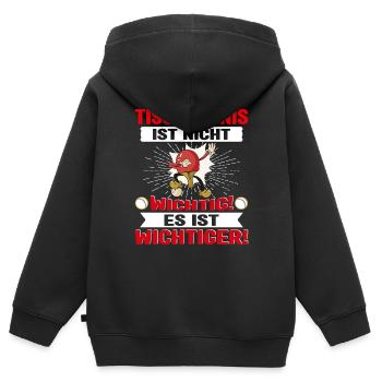 Tischtennis ist nicht wichtig es ist wichtiger - Kinder Premium Organic Zip Hoodie - Schwarz - Hinten - AI Model Kid Male (0cm)