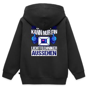 Lichtdesigner Lichttechniker - Kinder Premium Organic Zip Hoodie - Schwarz - Hinten - AI Model Kid Male (0cm)
