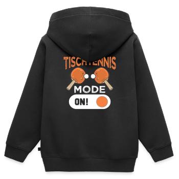 Tischtennis Mode On Tischtennisspieler - Kinder Premium Organic Zip Hoodie - Schwarz - Hinten - AI Model Kid Male (0cm)