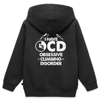 J’ai un trouble obsessionnel de l’escalade OCD Design - Sweat Premium à capuche zippé enfant bio - noir - Dos - AI Model Kid Male (0cm)