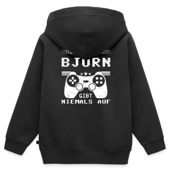 Björn Gaming Konsole PC Gamer Geschenk - Kinder Premium Organic Zip Hoodie - Schwarz - Hinten - AI Model Kid Male (0cm)