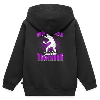 Tischtennis Mode On Tischtennisspieler - Kinder Premium Organic Zip Hoodie - Schwarz - Hinten - AI Model Kid Male (0cm)