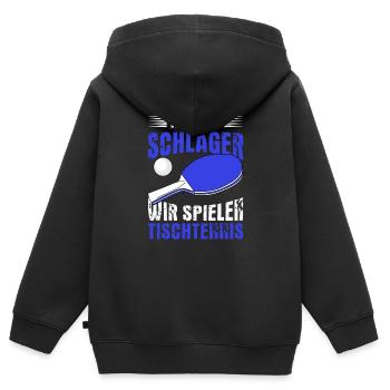 Tischtennis Hol den Tischtennisschläger - Kinder Premium Organic Zip Hoodie - Schwarz - Hinten - AI Model Kid Male (0cm)