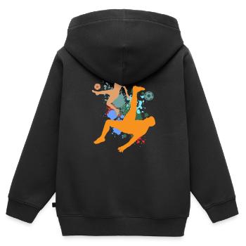 Football Footballer Striker Boys Men World Cup - Kids Premium Organic Zip-up Hoodie - black - Back - AI Model Kid Male (0cm)
