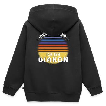 VERTRAUT MIR ICH BIN DIAKON - Kinder Premium Organic Zip Hoodie - Schwarz - Hinten - AI Model Kid Male (0cm)