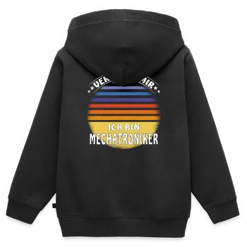 VERTRAUT MIR ICH BIN MECHATRONIKER - Kinder Premium Organic Zip Hoodie - Schwarz - Hinten - AI Model Kid Male (0cm)