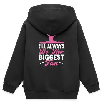 Gymnastique acrobatique Gymnastique Tumbling - Sweat Premium à capuche zippé enfant bio - noir - Dos - AI Model Kid Male (0cm)