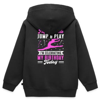 Acrobat Gymnastique Gymnastique Tumbling - Sweat Premium à capuche zippé enfant bio - noir - Dos - AI Model Kid Male (0cm)