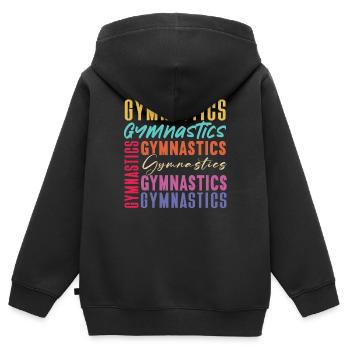 Acrobat Gymnastique Gymnastique Tumbling - Sweat Premium à capuche zippé enfant bio - noir - Dos - AI Model Kid Male (0cm)