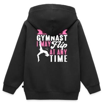 Acrobat Gymnastique Gymnastique Tumbling - Sweat Premium à capuche zippé enfant bio - noir - Dos - AI Model Kid Male (0cm)