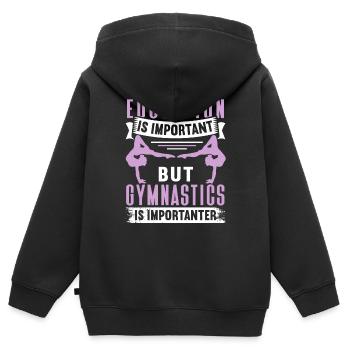 Acrobat Gymnastique Gymnastique Tumbling - Sweat Premium à capuche zippé enfant bio - noir - Dos - AI Model Kid Male (0cm)