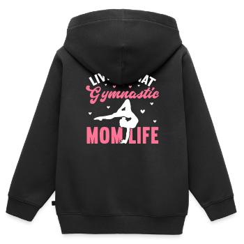 Acrobat Gymnastique Gymnastique Tumbling - Sweat Premium à capuche zippé enfant bio - noir - Dos - AI Model Kid Male (0cm)