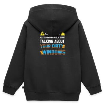 May Start Talking About Dirty Window Window Cleaner - Kids Premium Organic Zip-up Hoodie - black - Back - AI Model Kid Male (0cm)