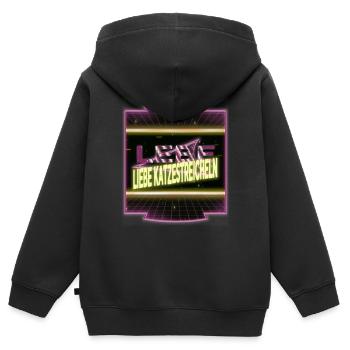 säugetier witzig weihnachten miezekatze - Kinder Premium Organic Zip Hoodie - Schwarz - Hinten - AI Model Kid Male (0cm)