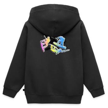 Wakeboard, Silhouette, Wassersport, Wakeboarder, - Kinder Premium Organic Zip Hoodie - Schwarz - Hinten - AI Model Kid Male (0cm)