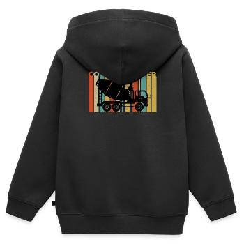Retro-beton-lkw - Kinder Premium Organic Zip Hoodie - Schwarz - Hinten - AI Model Kid Male (0cm)