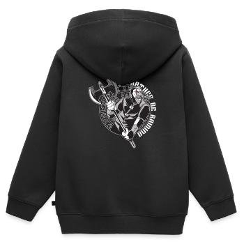 Vikinger Nordisch - Kinder Premium Organic Zip Hoodie - Schwarz - Hinten - AI Model Kid Male (0cm)