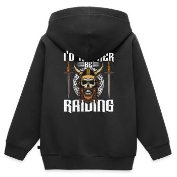 Vikinger Nordisch - Kinder Premium Organic Zip Hoodie - Schwarz - Hinten - AI Model Kid Male (0cm)